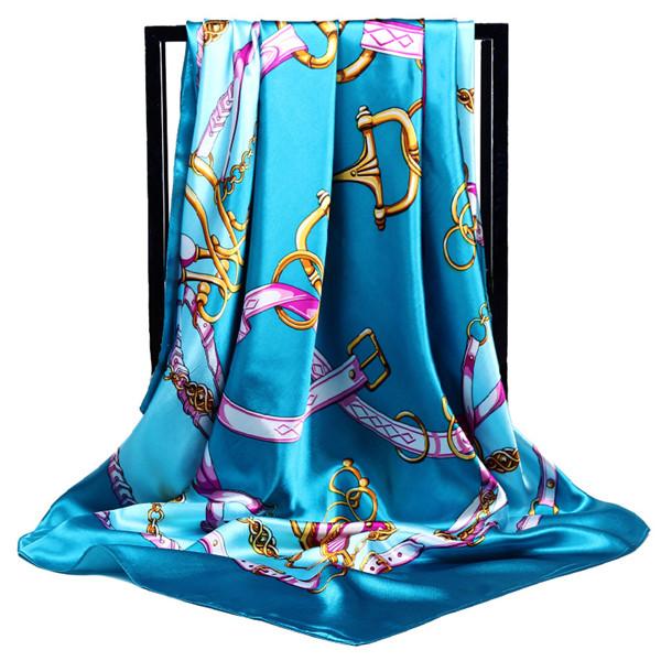 European and American brand belt design 90CM square scarf high-grade silk silk scarf women