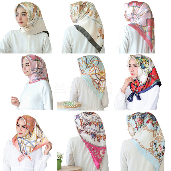 Wholesale fashion scarf 90*90cm printed scarf large square fashion female Muslim headscarf