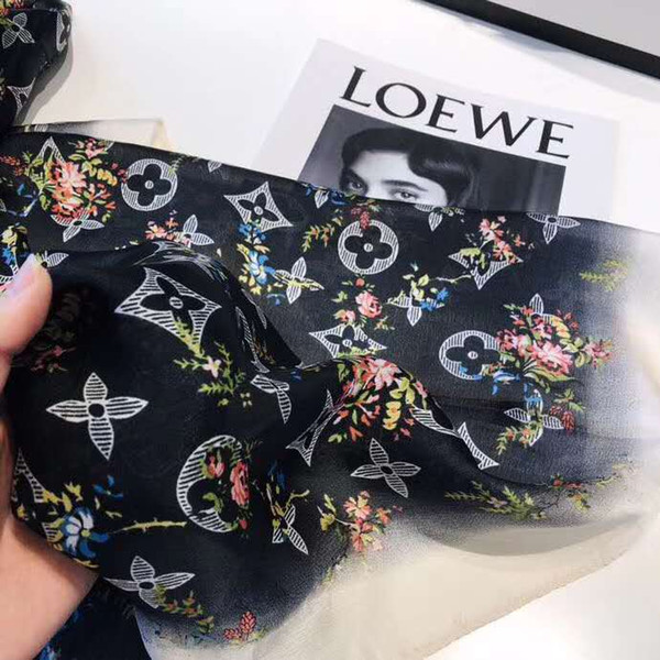 Spring silk scarf 2019 Hot women Letter shawl scarf fashion long neck ring Christmas gift wholesale 180x90cm