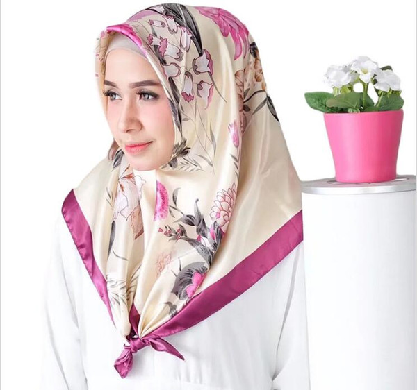 Wholesale 20-color fashion scarf 90*90cm printed scarf large square fashion female Muslim headscarf