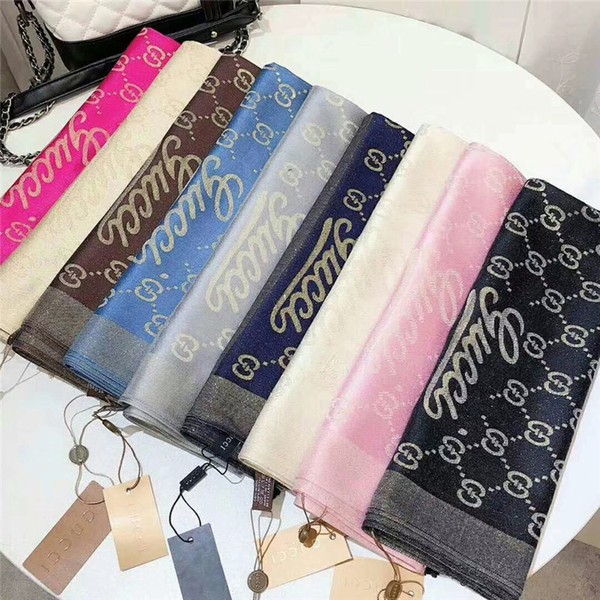 Brand New Design womans brand Scarf High Quality cotton with gold thread Classic long design womans scarves for women H-255B