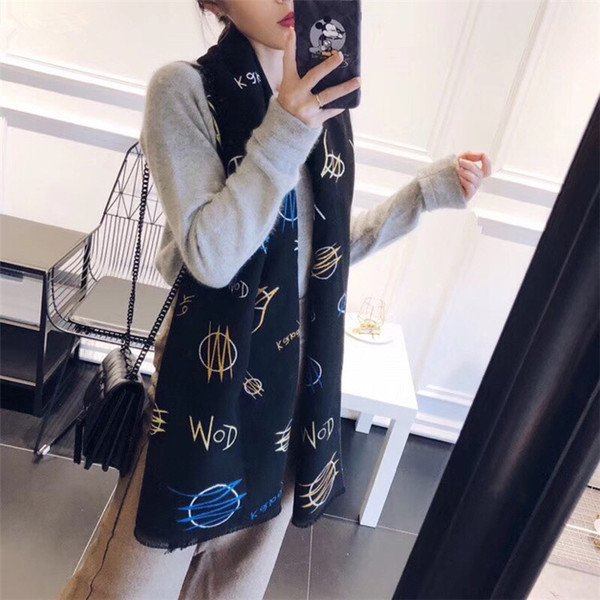 Brand New Designer womans brand Scarf High Quality cashmere thick Classic Floral long Printing design womans scarves for women H-000B