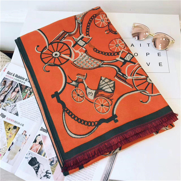 2018 Winter Designer womans brand Scarf High Quality Luxury brands scarves Classic horse womans scarves size 180x70cm for women BK-555B