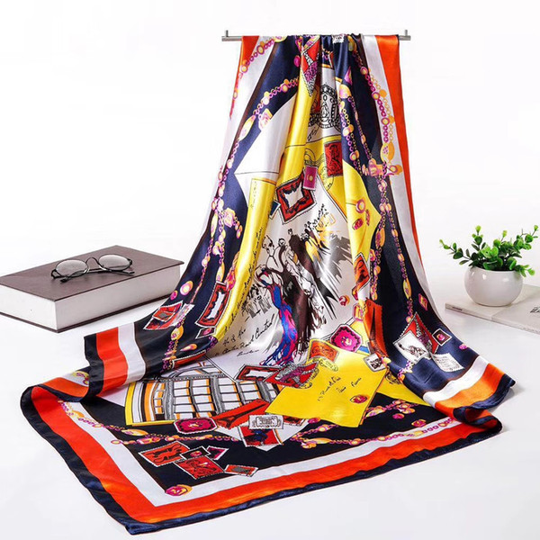 2018 Summer Designer womans brand Scarf High Quality 100% silk scarves Classic Printing design womans scarves for women S-888B