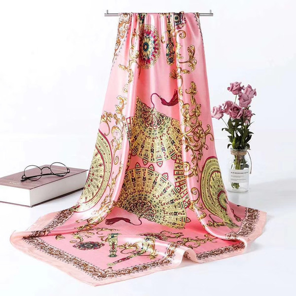 2018 Summer Designer womans brand Scarf High Quality 100% silk square scarves Classic Printing design womans scarves for women S-999a