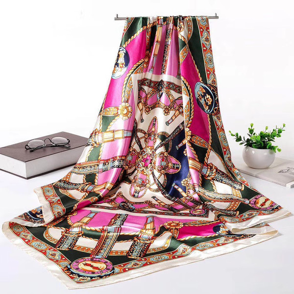 2018 Summer Designer womans brand Scarf High Quality 100% silk scarves Classic Printing design womans scarves for women S-777B