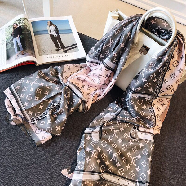 Spring silk scarf 2019 Free Ship women Letter shawl scarf fash
18e3c
ion long neck ring Christmas gift wholesale 180x90cm