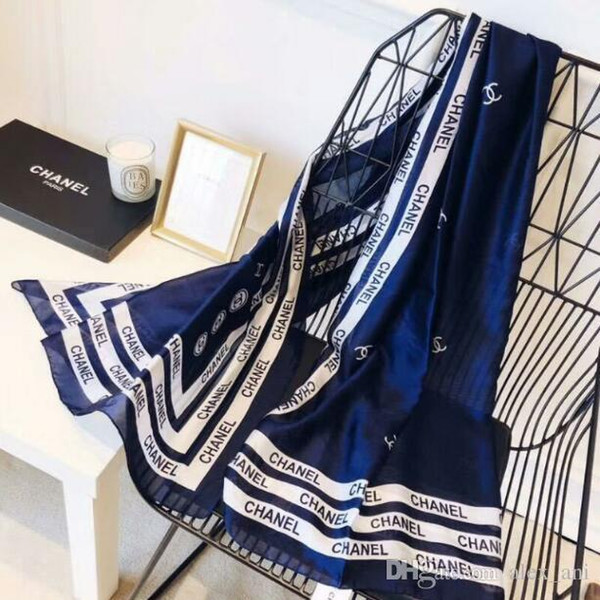 Guccy Brand Women Silk scarf 2019 Designer Hemming Long Scarves Shawls Wrap Scarfs for Women With Tag 180x90Cm Shawls Collar Headband