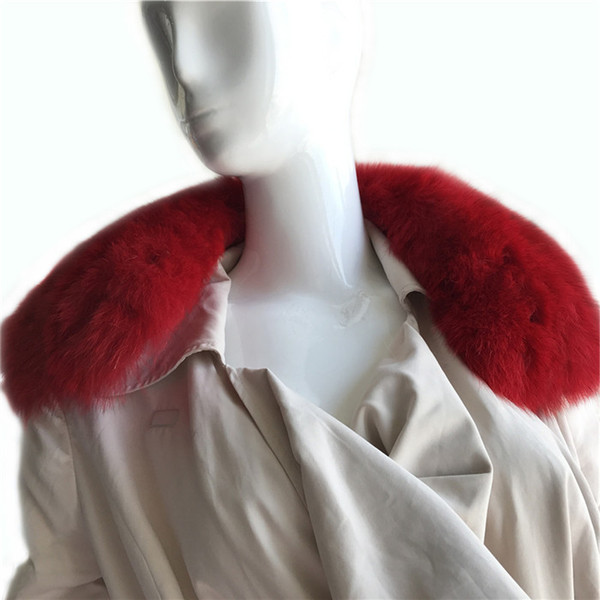 Popular 100% Real genuine Fox Fur Collar Scarves Winter Warm Scarf