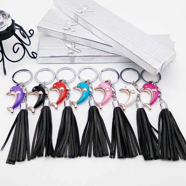 The latest explosion fringed Dolphin Pendant Keychain Key Ring fashion wholesale manufacturers selling