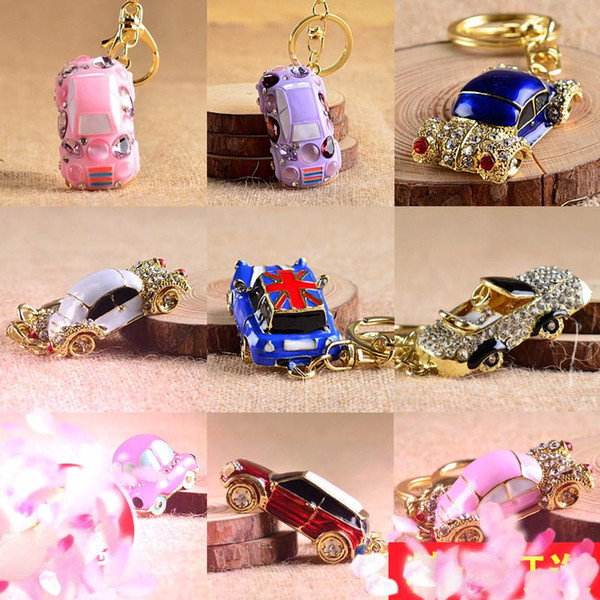 The explosion of crystal Car Keychain Diamond Pendant Korea creative handbags wholesale Metal Keychain