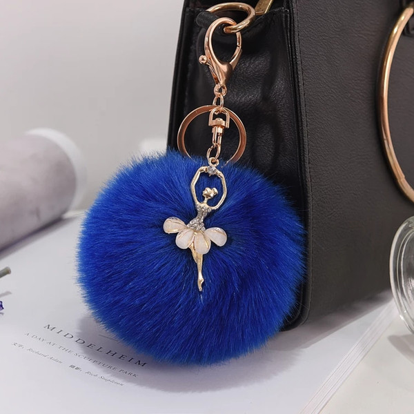 Creative popular hair ball pendant plush car key chain bag hanging ornaments bag pendantFur water cup pendant