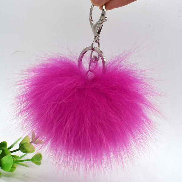 5pcs one set Natural Fox Fur Pompoms Keychain Small Size Fluffy Hair Bag Charm Real Fo Fur Keyring Genuine Fox Fur Charm Ornament for Key