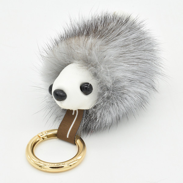 Genuine Mink Hedgehog Keychains Cute Animal Toy Real Fur Bag Charm Fashion Bag Charm