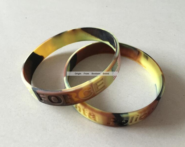 Custom Debossed Section Camouflage Silicone Wristband Promotion Gift Logo Debossed Silicone Band 100pcs/Lot