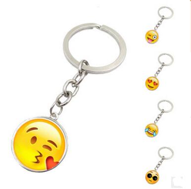 2017 Fashion Smiley Face necklace Emoji pendants Smile keychain best friends gifts 90s Smiley Face key chain jewelry Happy pendan Gift 30pcs