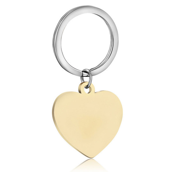 Fashion Keychains Jewelry New Fashion High Quality Brief Geometric Circle Heart Square Stainless Steel Key Rings Wholesale LK004