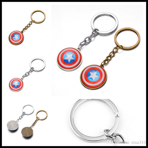 New DIY Key Chain Captain America cartoon toys Paragraph keychain Gift Pendant Luggage Backpack Accessories Free shipping B0373