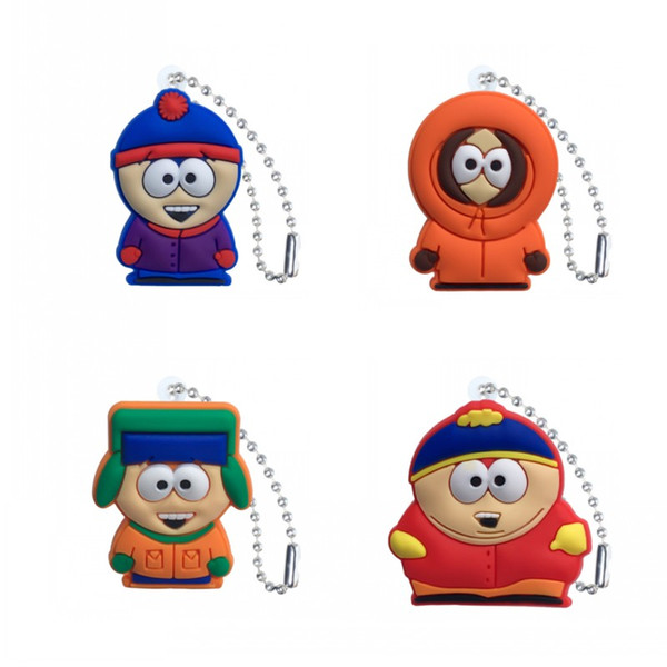 MOQ=20pcs South Park Keychains Ball Chains for School Bags Clothing Car Key Holder Accessories Fashion Hang Decoration Ornament as Best Gift