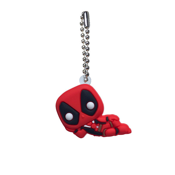 MOQ=20pcs Deadpool Ball Chains Keychains for School Bags Clothing Car Key Holder Accessories Fashion Hang Decorations Ornaments Wholesaler