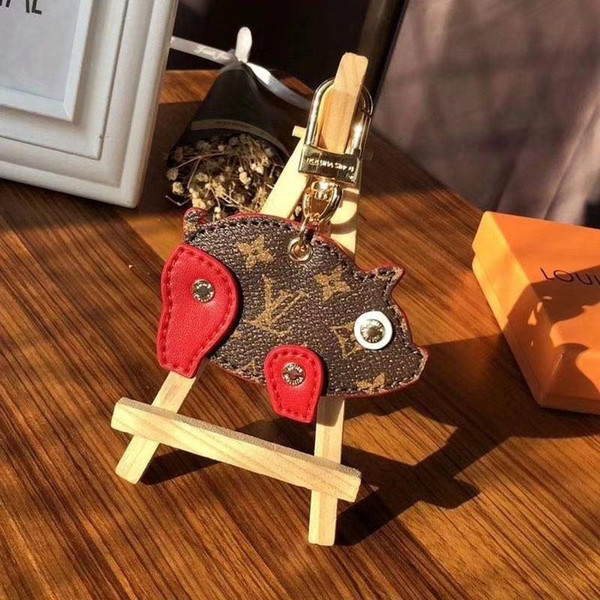 2019 Fashion New Brand pig Keychain Keyring For Women Bag Car Key Chain Trinket Jewelry Gift Souvenirs with box for gift