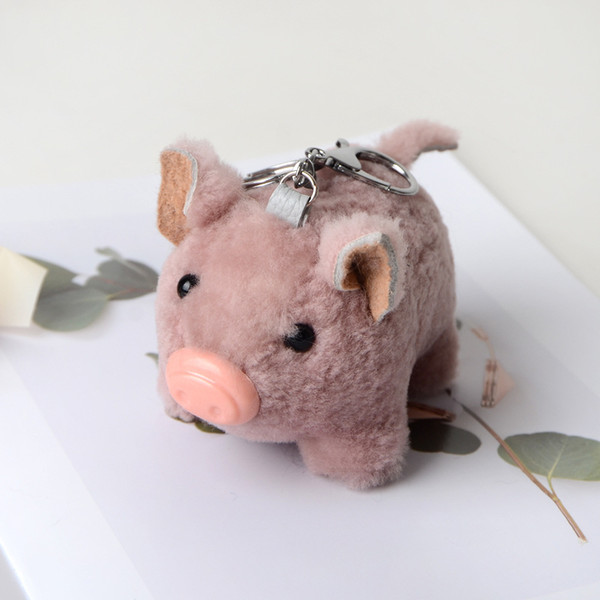 2019 Pig Year Cute Plush Boy Piglet Hanging Key Button Plush Mini Toy Bag Accessories