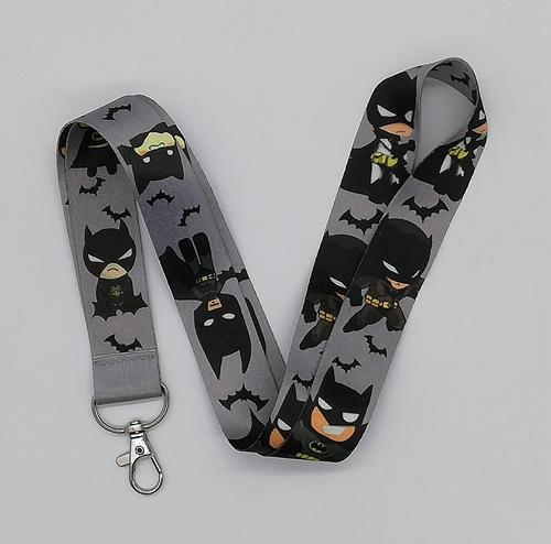 Hot Sale! 10 pcs Cartoon Batman Ball Key Chains Mobile Cell Phone Lanyard Neck Straps Favors SZ-150