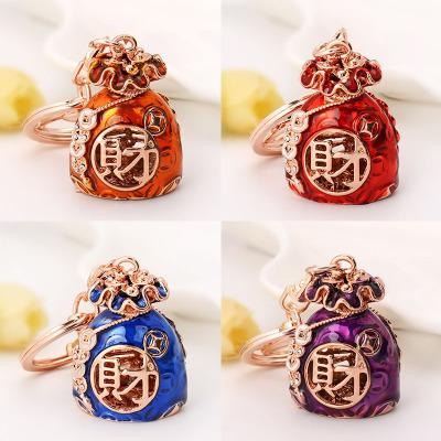 2019 Crystal Rhinestone Alloy Keychain For Women Handbag Lucky Money Bag Rhinestone Key Ring Car Key Holder Chaveiro