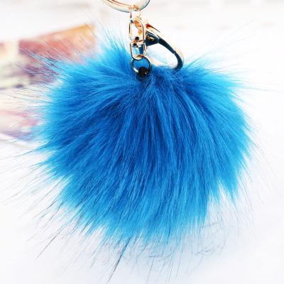 2019 Porte Clef 8CM Rabbit Fur Keychain Backpack Bag Ball Trinkets Pom Pom Car Keyring Pendant Handbag Buckle Charms Bunny Key Chains