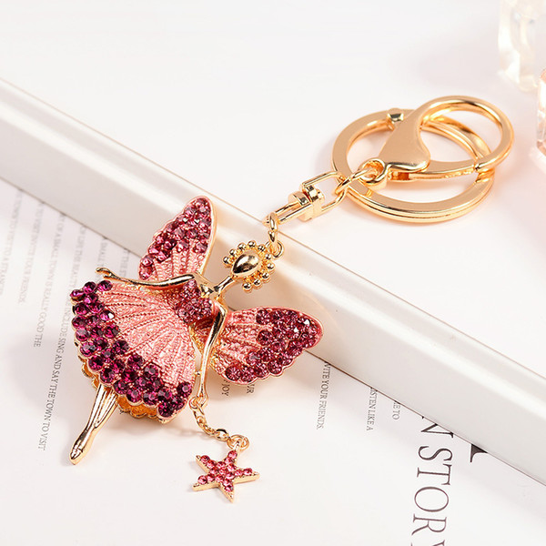 2019 New Arrival Cute Angel Keychain Ballet Girl Key Ring Chain For Women Bag Charm Pendant Fashion Gift Car Keyring