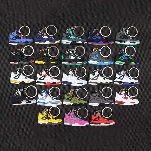 13 Style Mix Cute Silicone basketball shoes Key Chain aj02 aj04 aj06 aj08 aj10 aj11aj12 aj3 Sneaker Keychain Kids Key Rings Key Holder