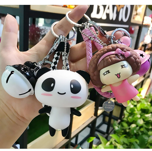 IN STOCK! Free DHL 40 Different 3D Cartoon Anime Keychain Bag Charms Keychain Purse Pendant Cars Holder Mini animal Key Ring Buckle Hanging