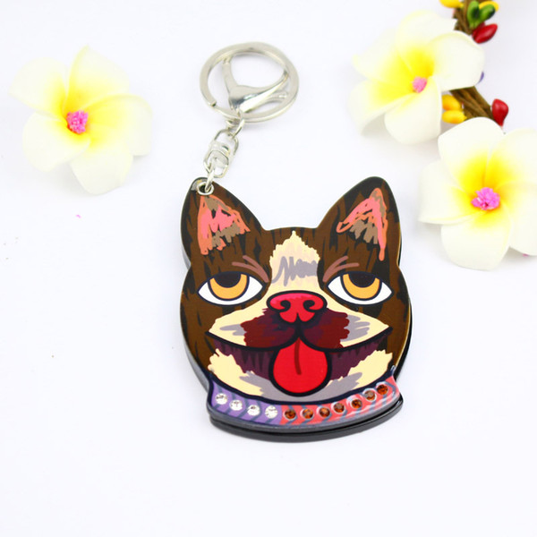 cartoon DOG Compact mirror keychain special styles popular gifts keyholders bag fashion accessoires promotion gifts key ring