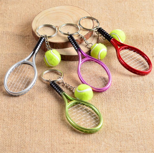 New Badminton Tennis Key Chain Ball Game Key Pendant Key Ring For Kids Women Man Toy Sports Chain