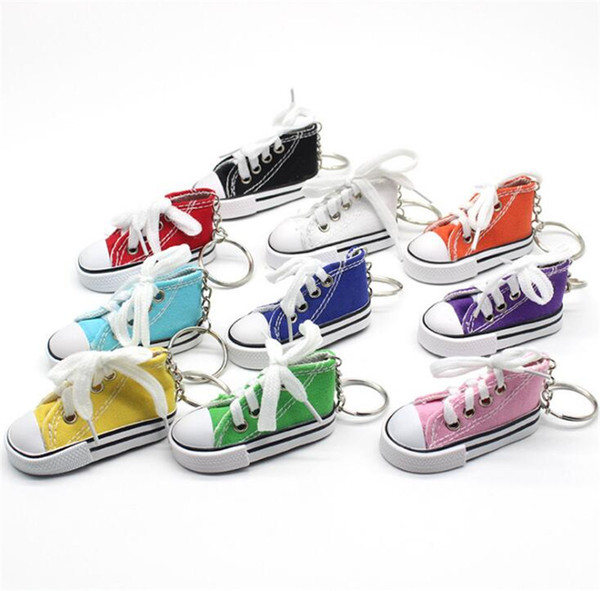 Mini Cartoon Canvas Small Shoes Key Chain Pendant Couple Key Chain Creative Canvas Shoes Key Chain Pendant