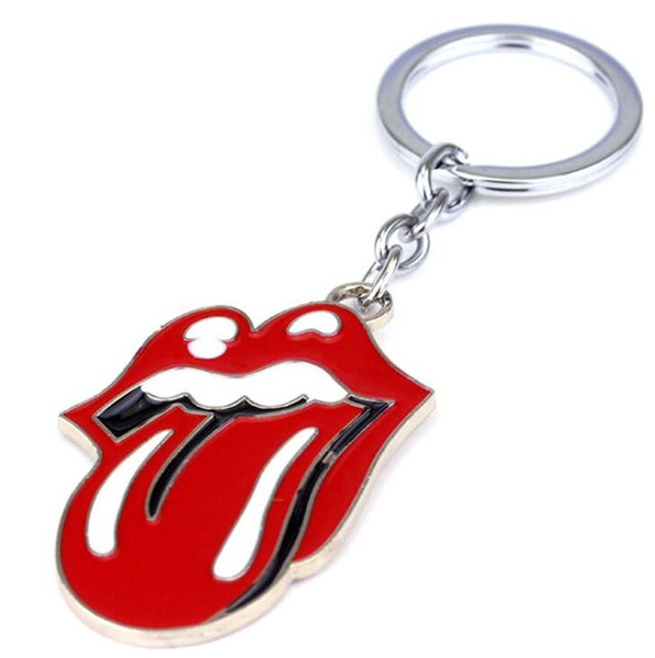 Rolling Stones Tongue And Lips Keychain Key Rings Bag Hangs Pendants For Women Men Keyring Keychains Garage Kits