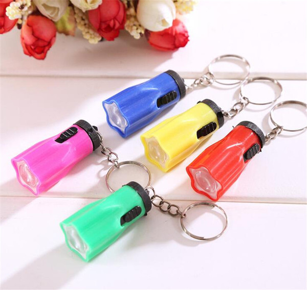 New Colorful Flower Shape Portable Cute Bright LED Flashlight Key Chain Mini KeyChain Torch Flashlights Plum Ring Mixed Colors For Hiking