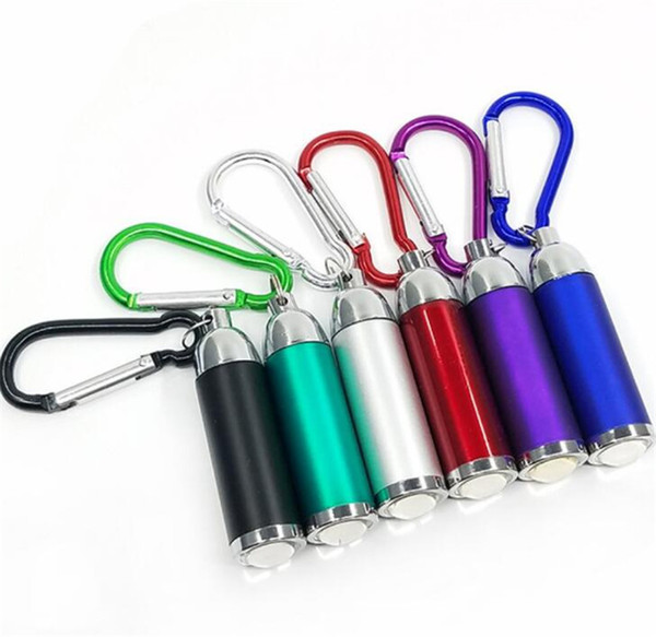 New Fashion LED Flashlight Keychain Flashlight Telescopic Outdoors Sport Mountaineering Buckle Colorful Keyring LED Lumen Torch