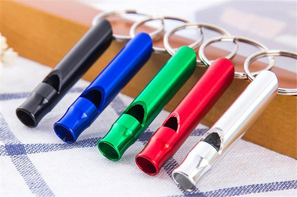 New Aluminum Emergency Survival Whistle Keychain For Camping Hiking Outdoor Sport Tools Multifunctiona Training Whistle Blow