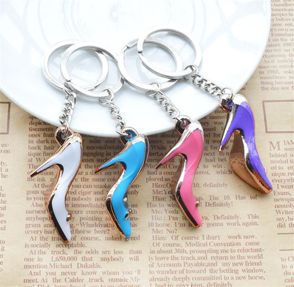 New High Heels Keychain Women Bag Charms Keychain Purse Pendant Cars Holder Mini Shoe Key Ring Buckle Hanging