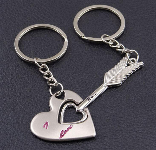 Fashion Couple I Love You Heart With Arrow Shape Keychain Rings Capture Your Heart Cupid Key Pendant Key Ring Key Chains