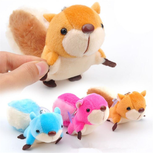 New Cute Animal Plush Keychain Squirrel Stuffed Gifts for Children 8cm High Quality Cartoon Soft Figure Toys 3 Color