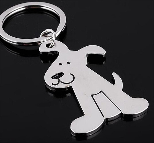 Alloy Cute Dog Silver Keychain Key Ring Animal key Chain Personalized Pet Dog Advertising Gift Women Bag Charms Key Ring Accessory