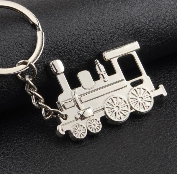 New Alloy Train Keychain Locomotive Key Chain Ring Llavero Train Chaveiro Keyring Key Holder Keychain Steam Train Model Jewelry