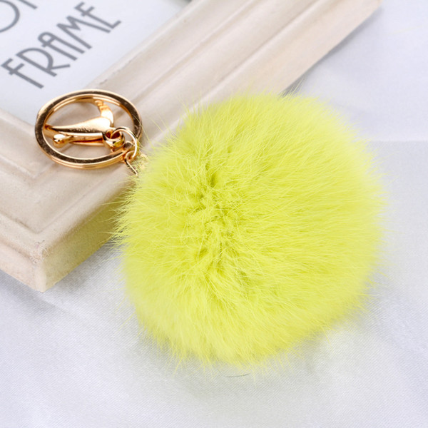 Keyring Key Ring Hot Sales 8cm Chaveiro Keychain Fur Pom Key Chain Rabbit Hair Bulb Bag Car Ornaments Ball Pendant Key Ring SS0004