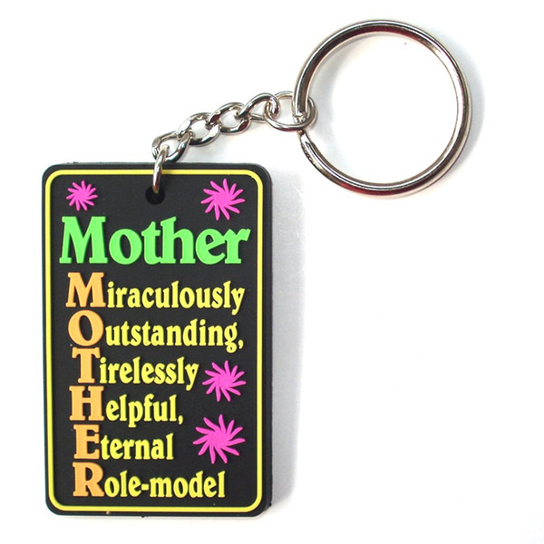 2016 HOT Selling Key Chains Wholesale Custom 3D Cute Cartoon Mother's Day Logo Key Tag Soft PVC Rubber