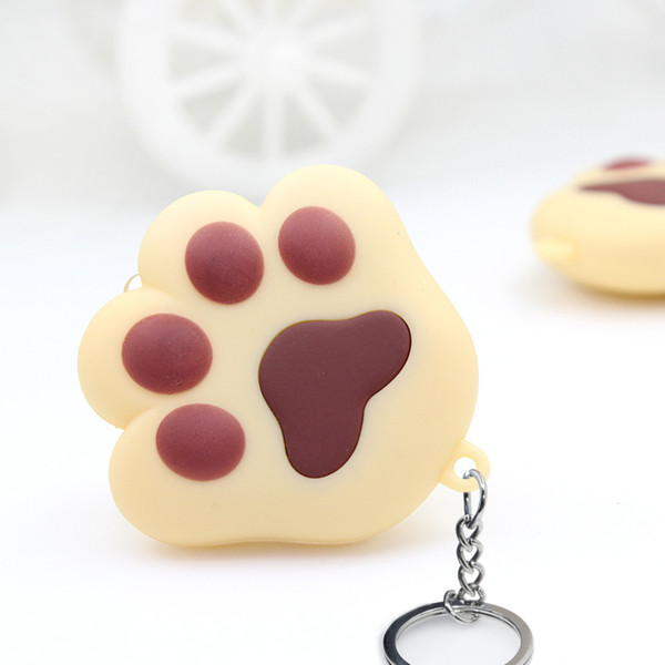 Fashion Cute Cat Paw LED Keychain with Sound Christmas Children Creative Cat paw key chain with sound Bright LED lights Gift