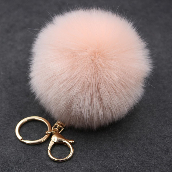 Hot Sale and Brand New Trinket Keychain Pompons Keychains Fur Keychain Fluffy Key Chains for Cars Keyrings Trinkets Pom Pom Keychain