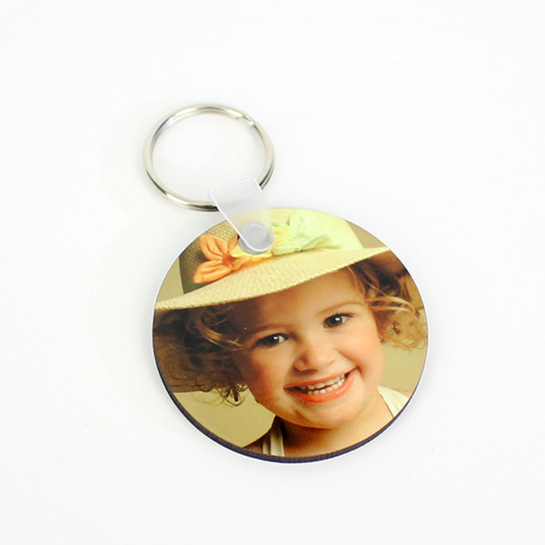 Wholesale 1000pcs Circle MDF Blank Key Chain Sublimation Wooden Key Ring For Heat Press Transfer Photo Logo Promotional gift-free ship