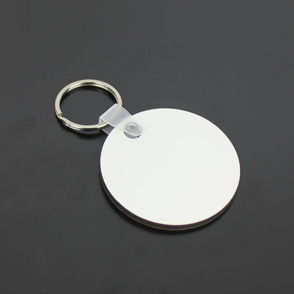 Wholesale 10pcs Circle MDF Blank Key Chain Sublimation Wooden Key Ring For Heat Press Transfer Photo Logo Promotional gift-free ship
